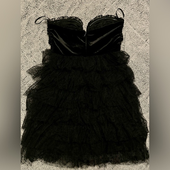 Forever 21 Black Velvet Tulle Dress NWOT size small Gothic Y2K style - Picture 4 of 4